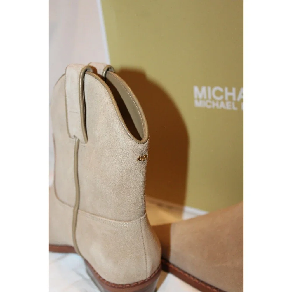 Michael Kors Noemie Women Pointed Toe Leather Pull On Ankle Boots 7.5 $175 HUSK